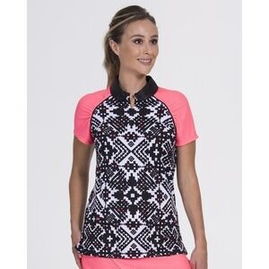SwingDish Grace Polo Aztec Coral FT007-1 Small